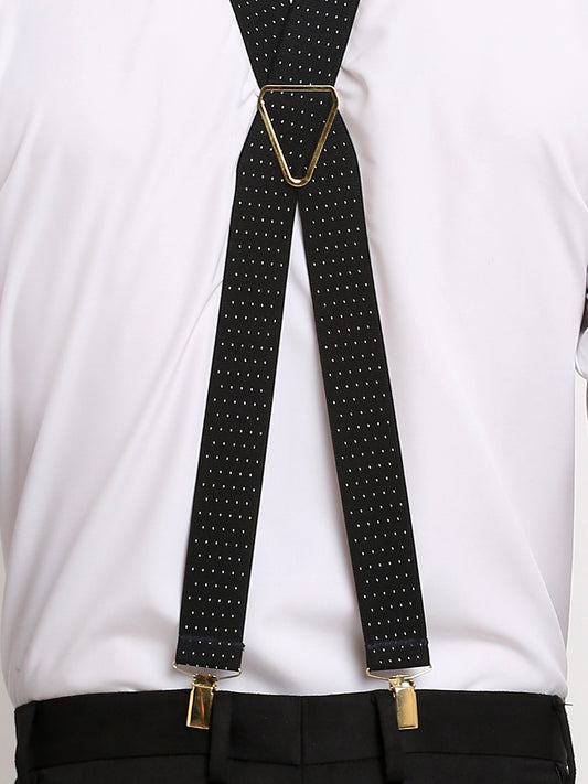Black Dotted Elastic Suspender MB-168