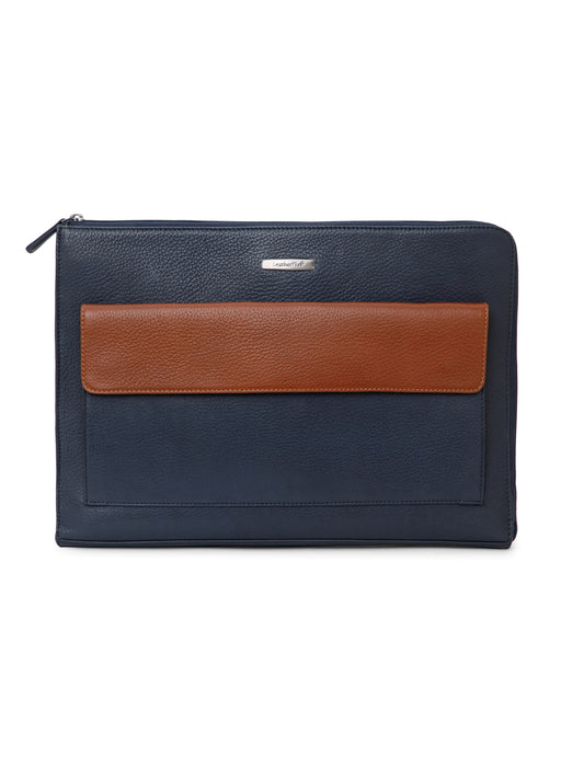 Color-blocked Leather Laptop Sleeve SV16-4004