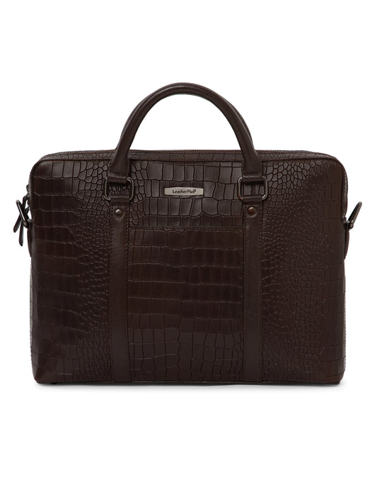 Croco Leather Laptop Bag LT14-5002