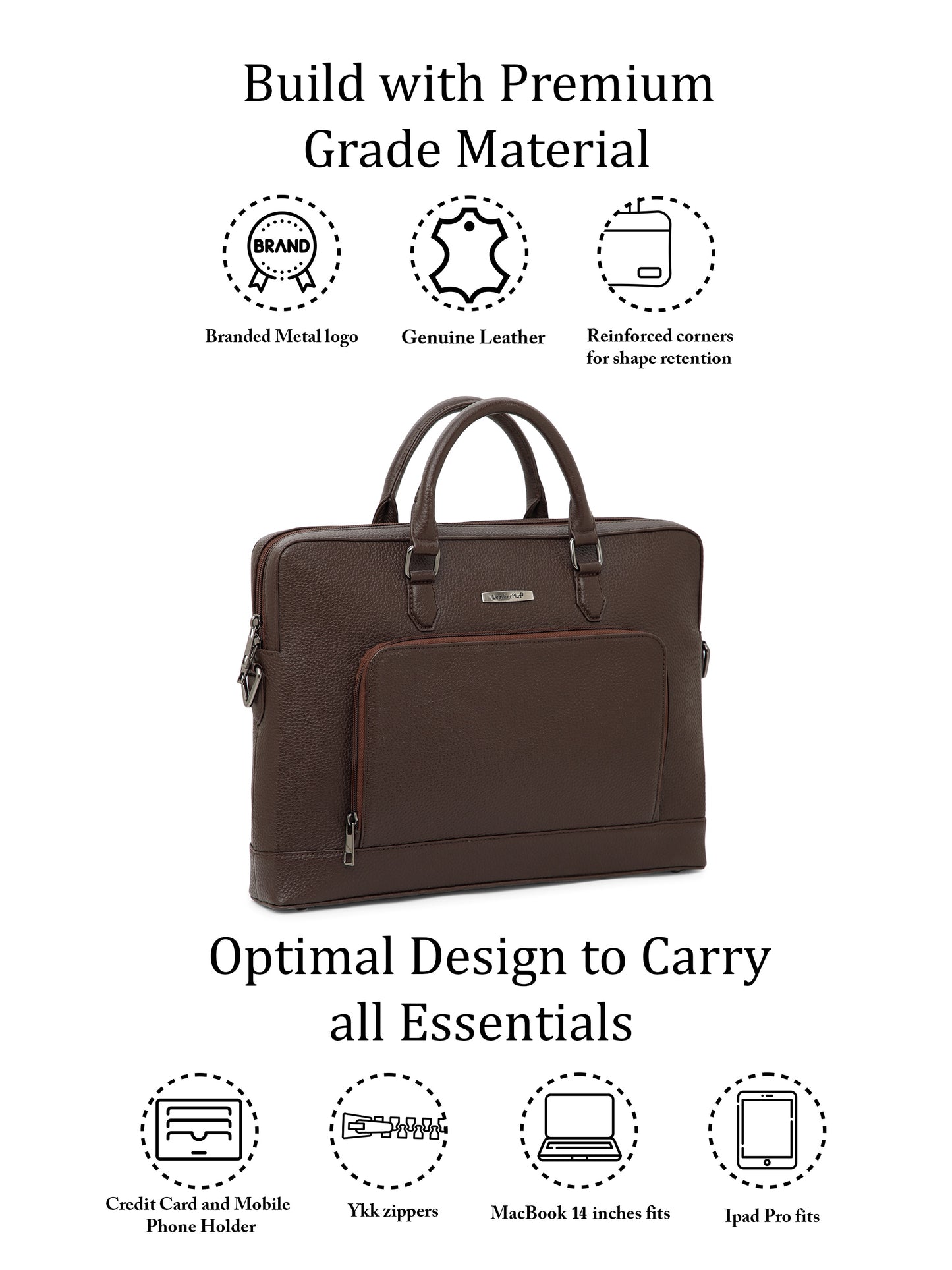 Sleek Leather Laptop Bag LT16-2004