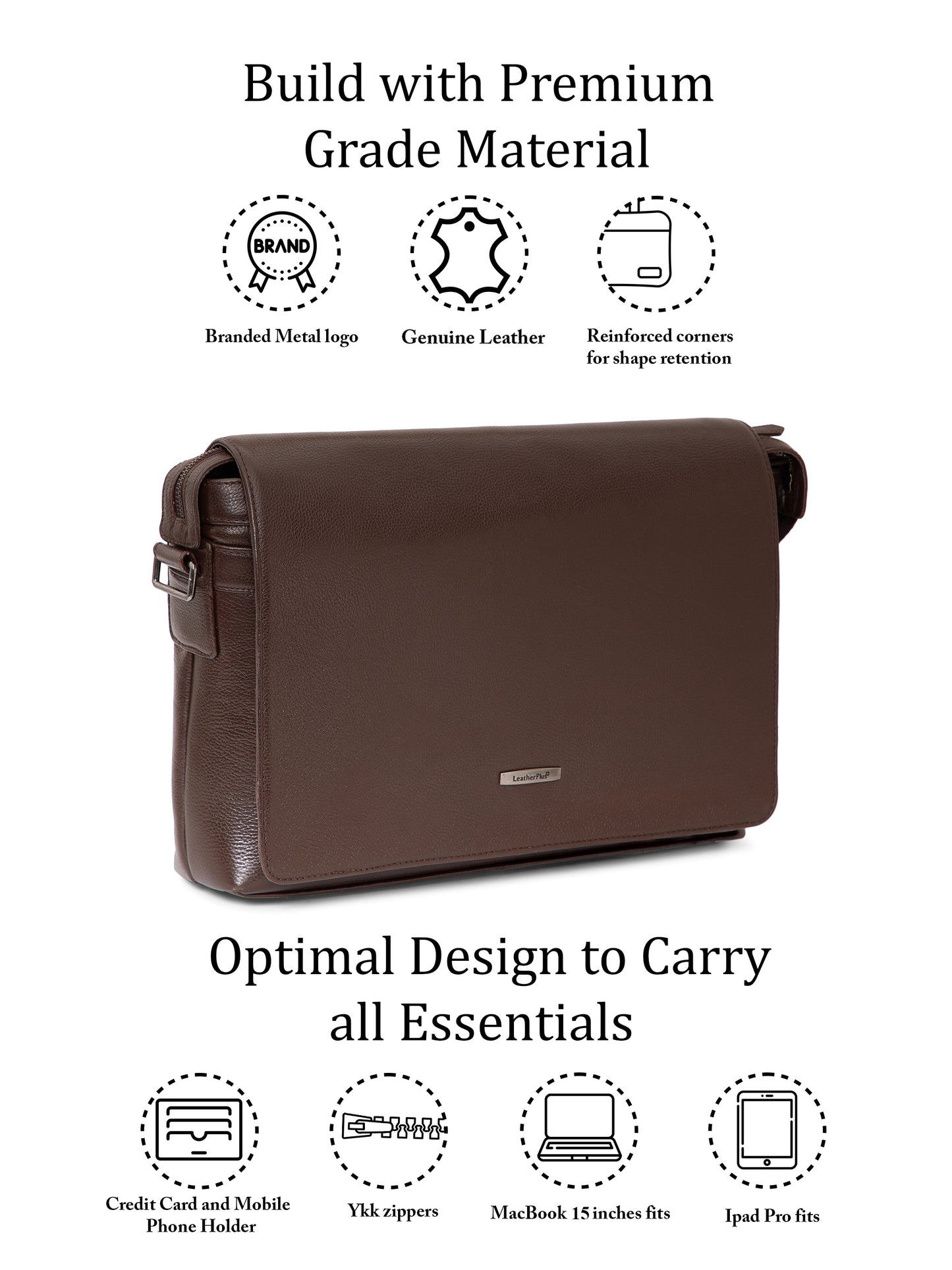 Flap Leather Laptop Bag LT16-3001