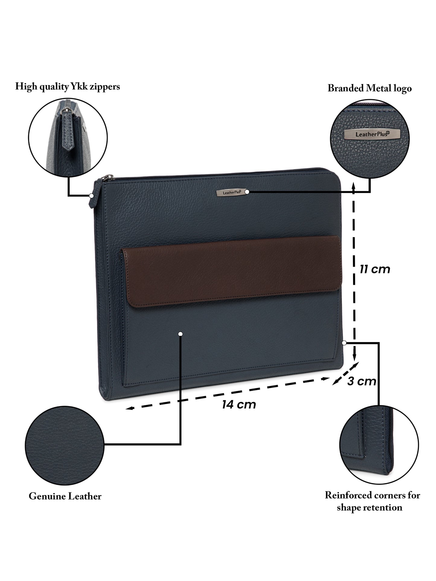 Color-blocked Leather Laptop Sleeve SV16-4004