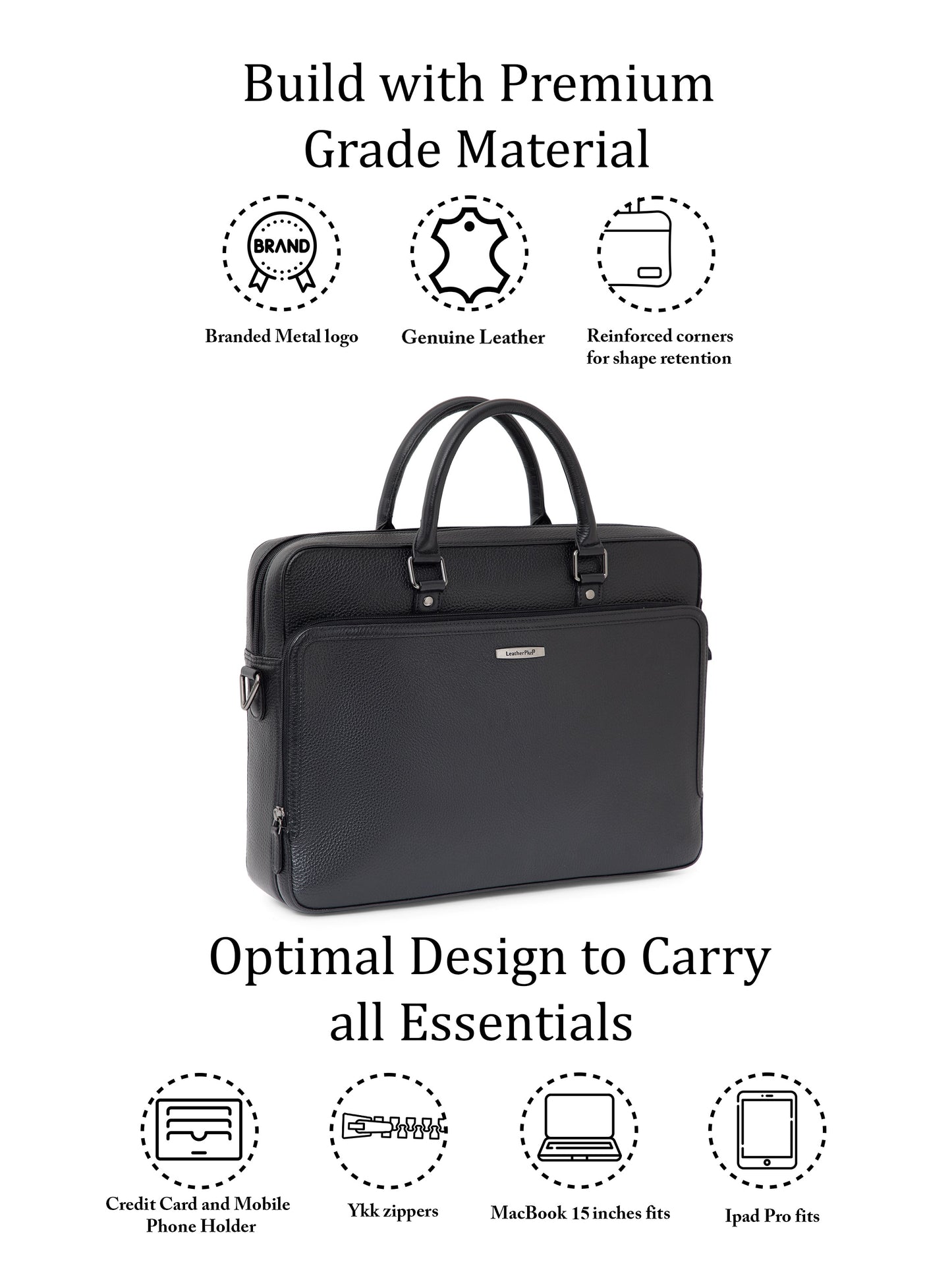 Textured Leather Laptop Bag LT16-2001