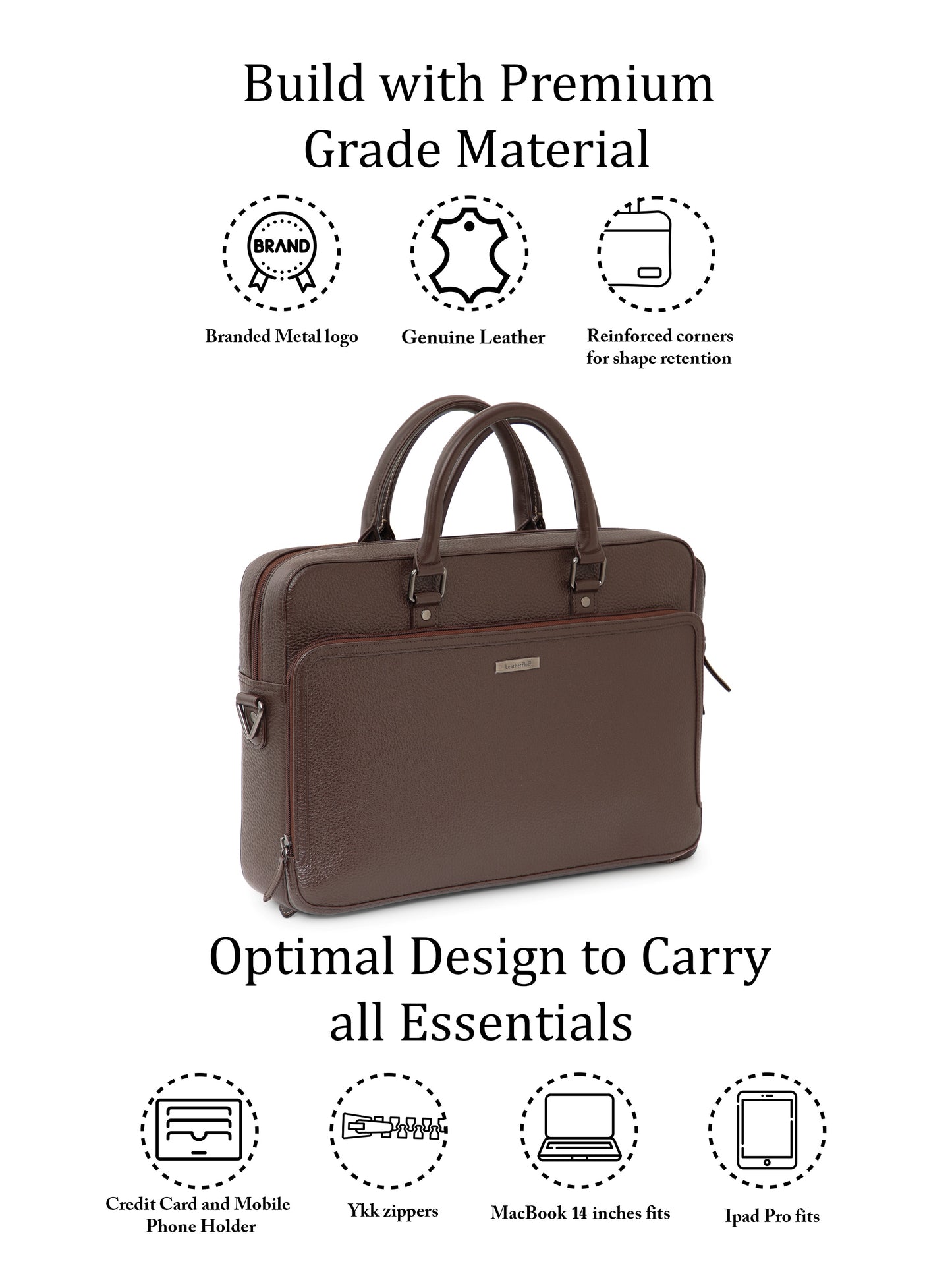 Textured Leather Laptop Bag LT16-2001