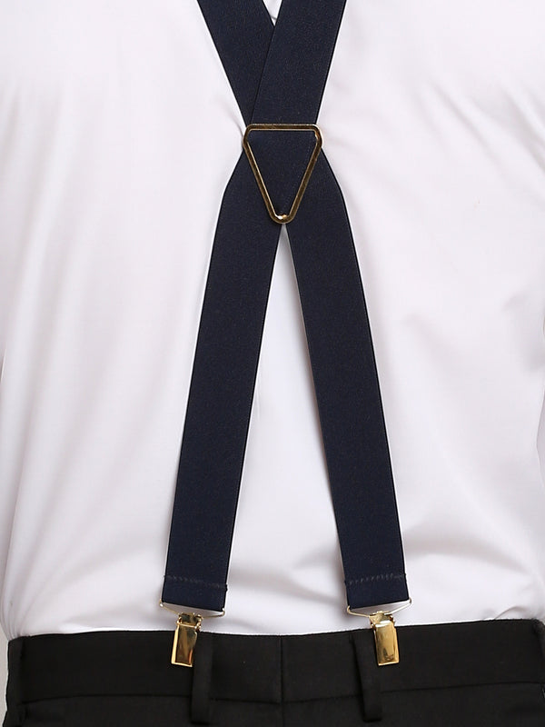 Plain Dark Navy Suspender MB-105