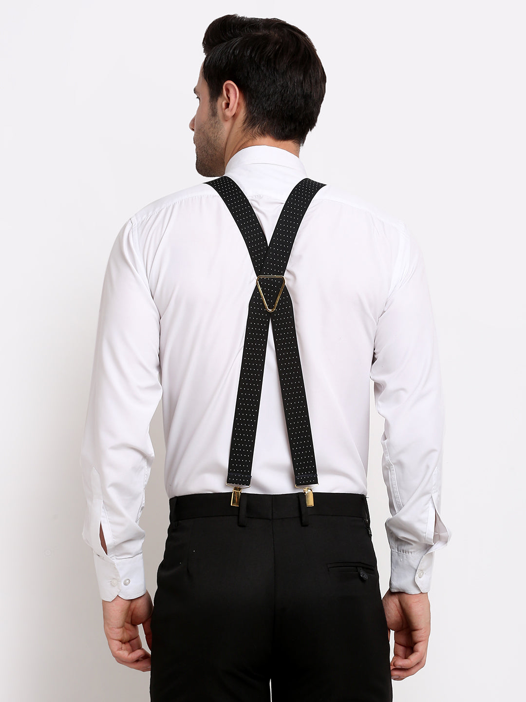 Black Dotted Elastic Suspender MB-168