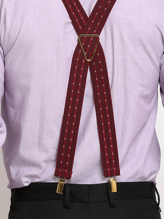 Maroon Striped with Highlights Suspender MB-193