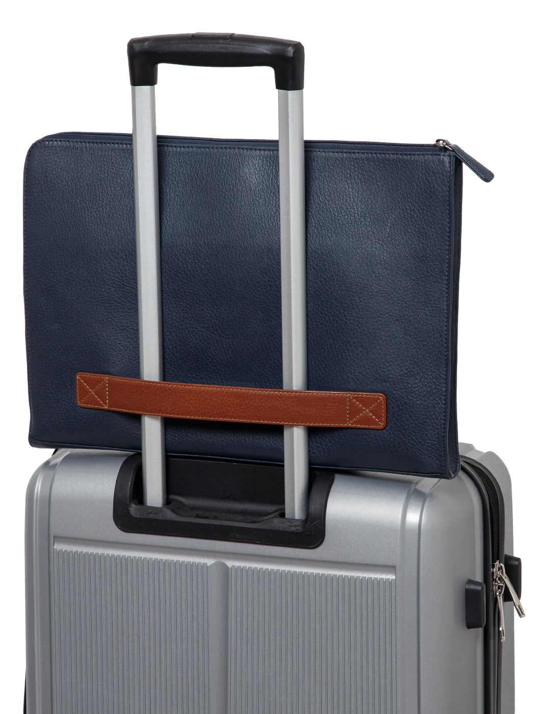 Color-blocked Leather Laptop Sleeve SV16-4004