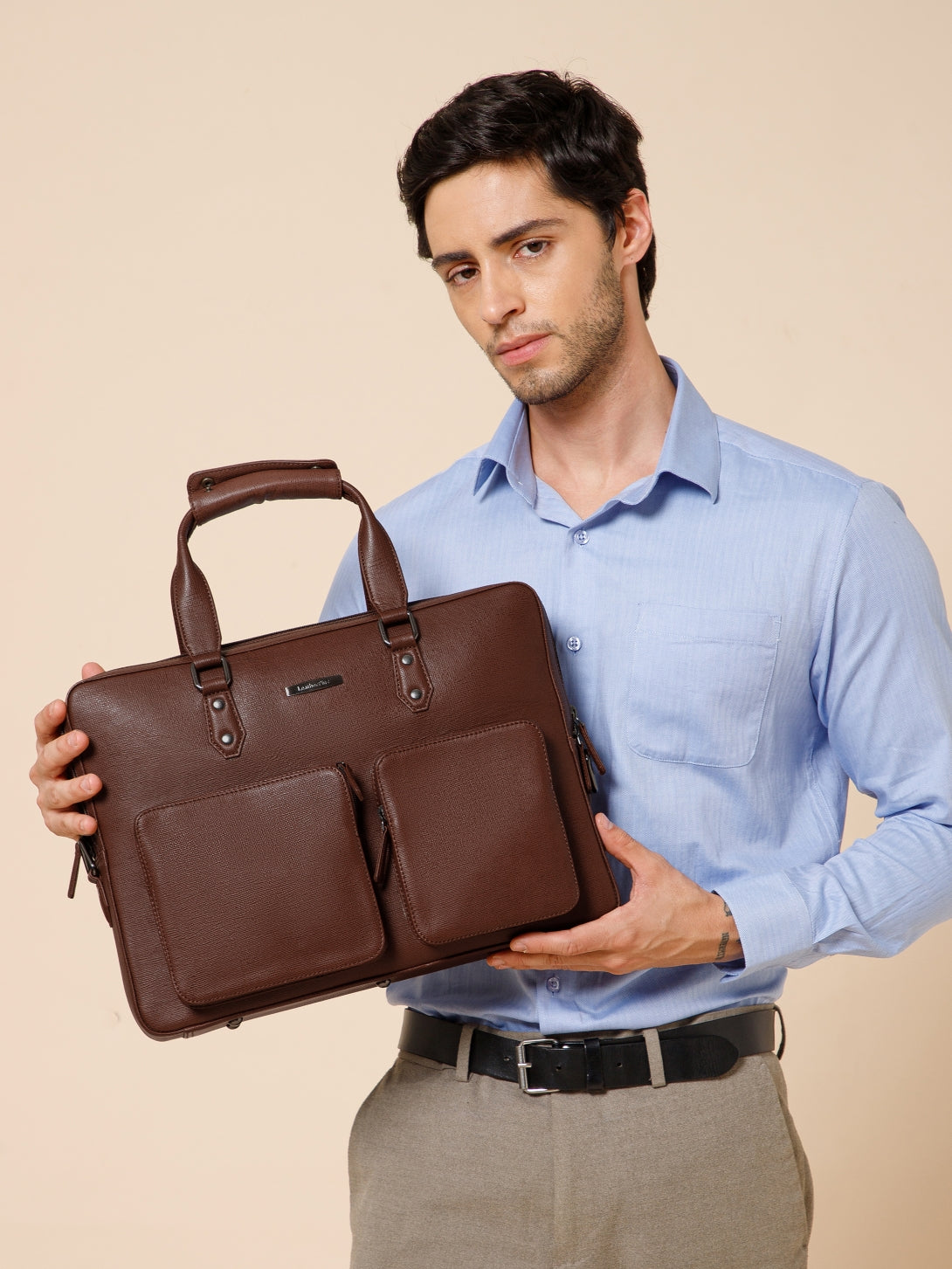 Saffiano Leather Laptop Bag  LT16-4001