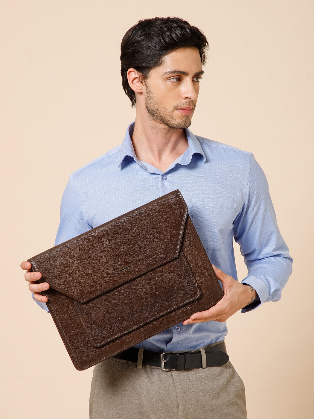 Natural Milled Leather Laptop Sleeve SV16-7001