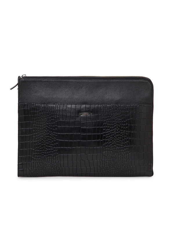 Croco Leather Laptop Sleeve SV16-9001 Black