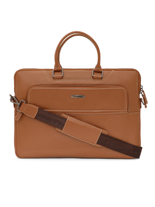 Contrast Stitched Leather Laptop Sleeve SV16-6001