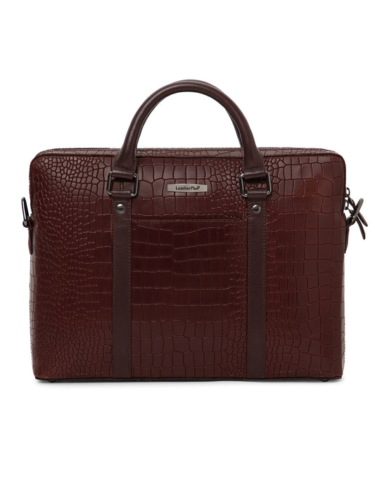 Croco Leather Laptop Bag LT-14 5002