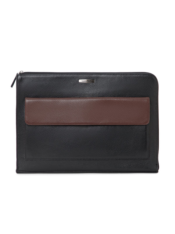 Color-blocked Leather Laptop Sleeve SV16-4004