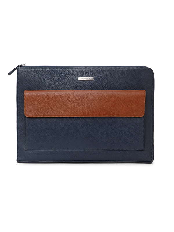 Color-blocked Leather Laptop Sleeve SV16-4004