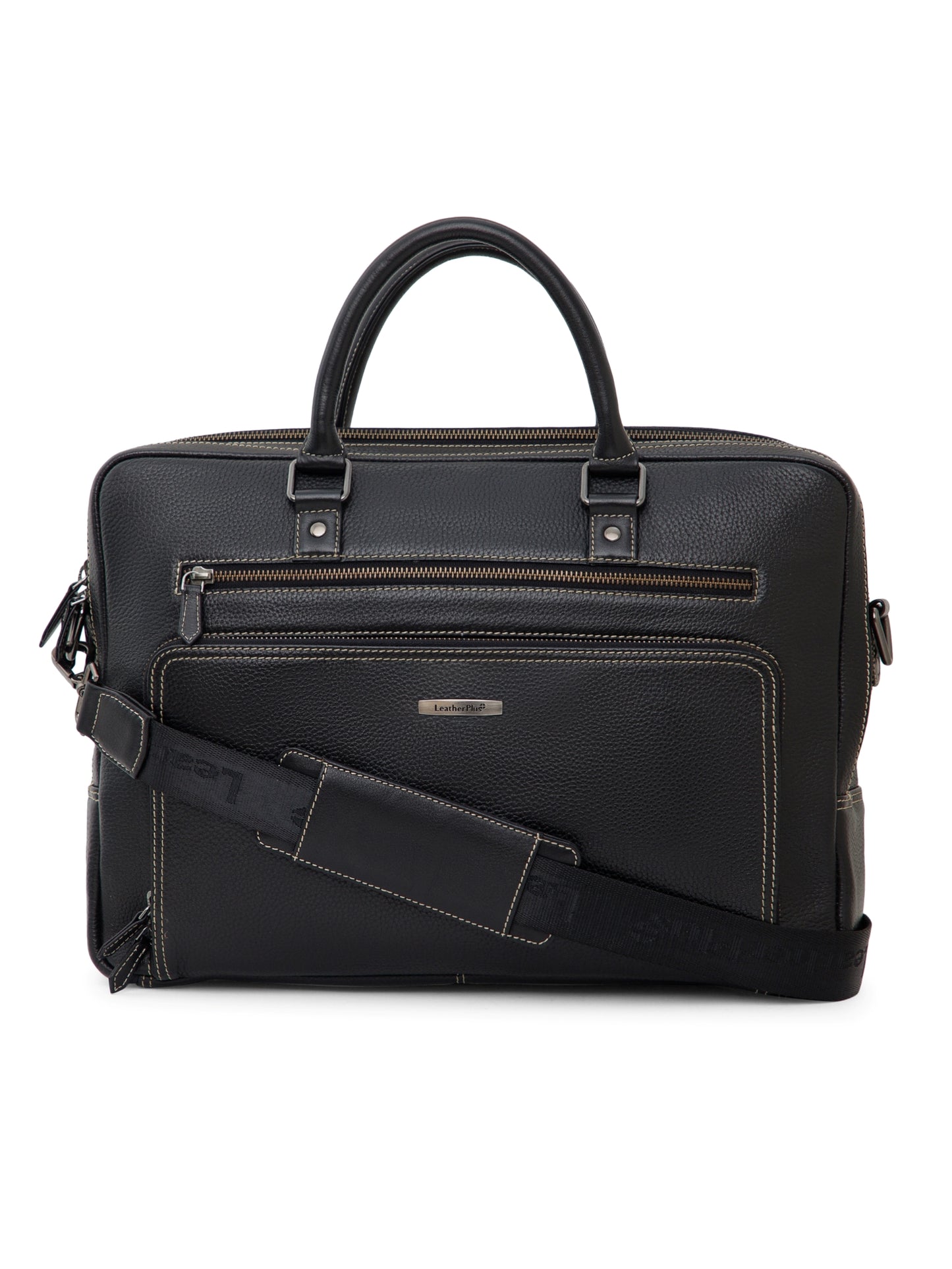 Leather Contrast Stitch Laptop Bag LT16-2002