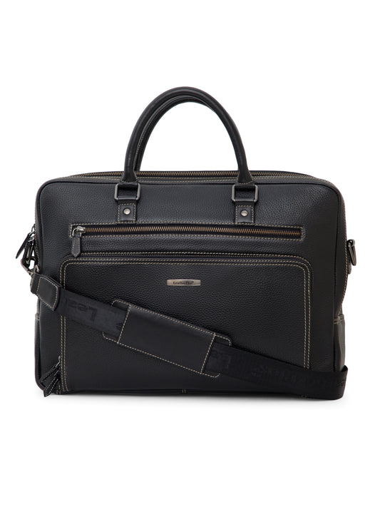 Leather Contrast Stitch Laptop Bag LT16-2002