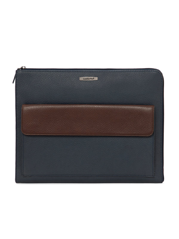 Color-blocked Leather Laptop Sleeve SV16-4004
