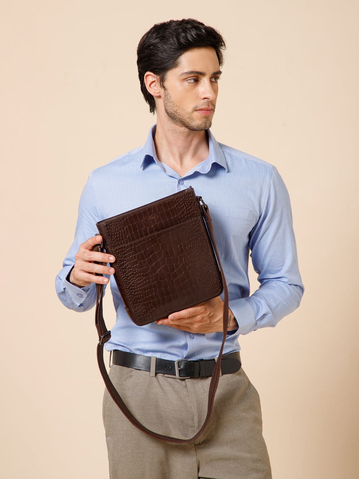 Croco Leather Men Sling Bag SGM-801