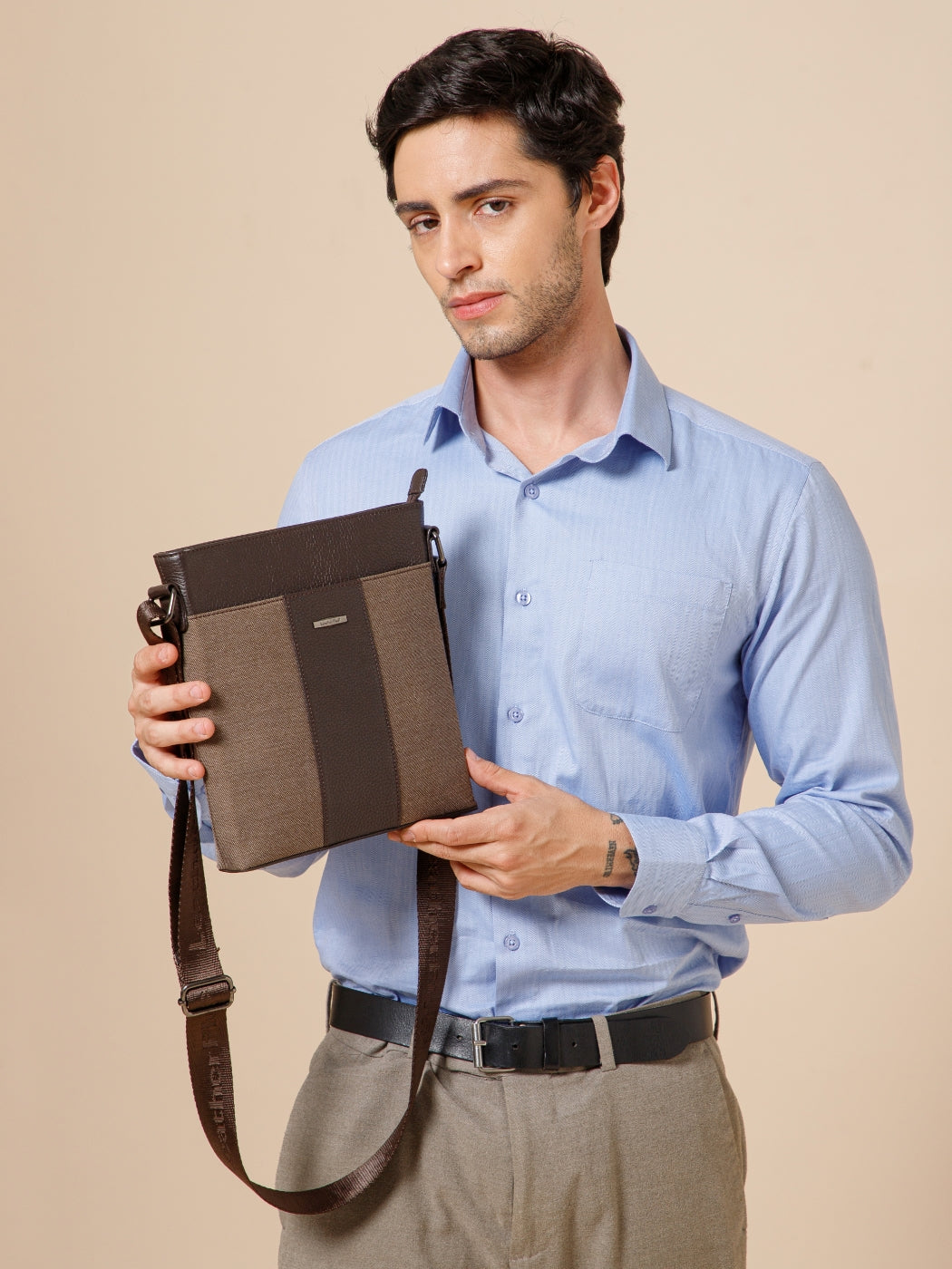 Dual-Texture Men Sling Bag SGM-401