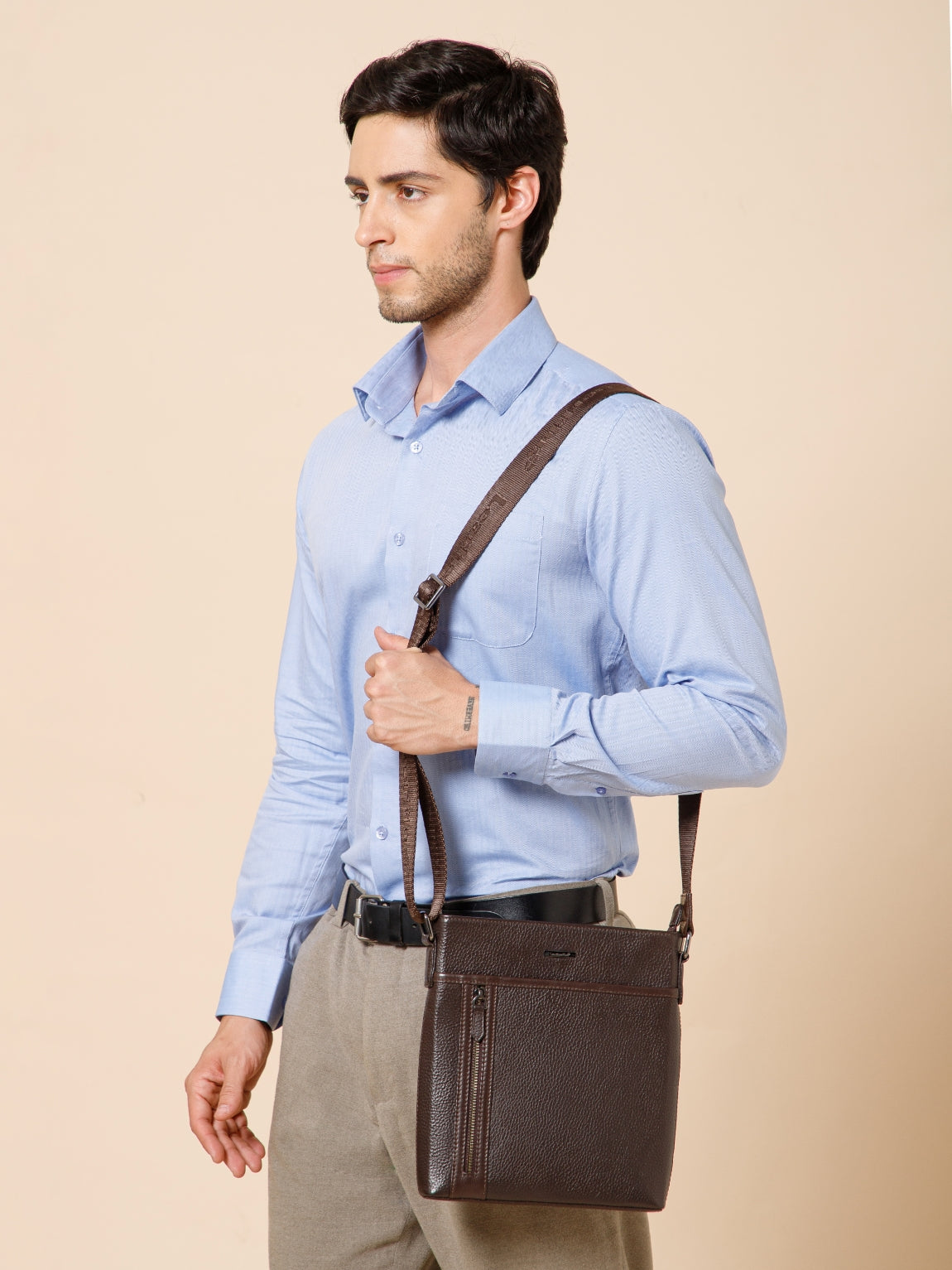 MIlled Leather Men Sling Bag SGM-601
