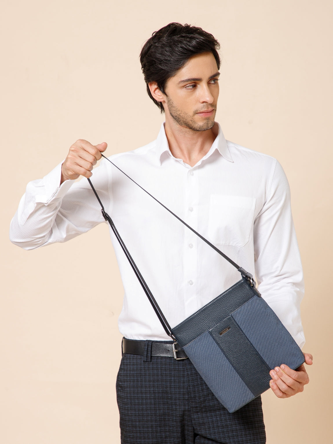 Dual-Texture Men Sling Bag SGM-401