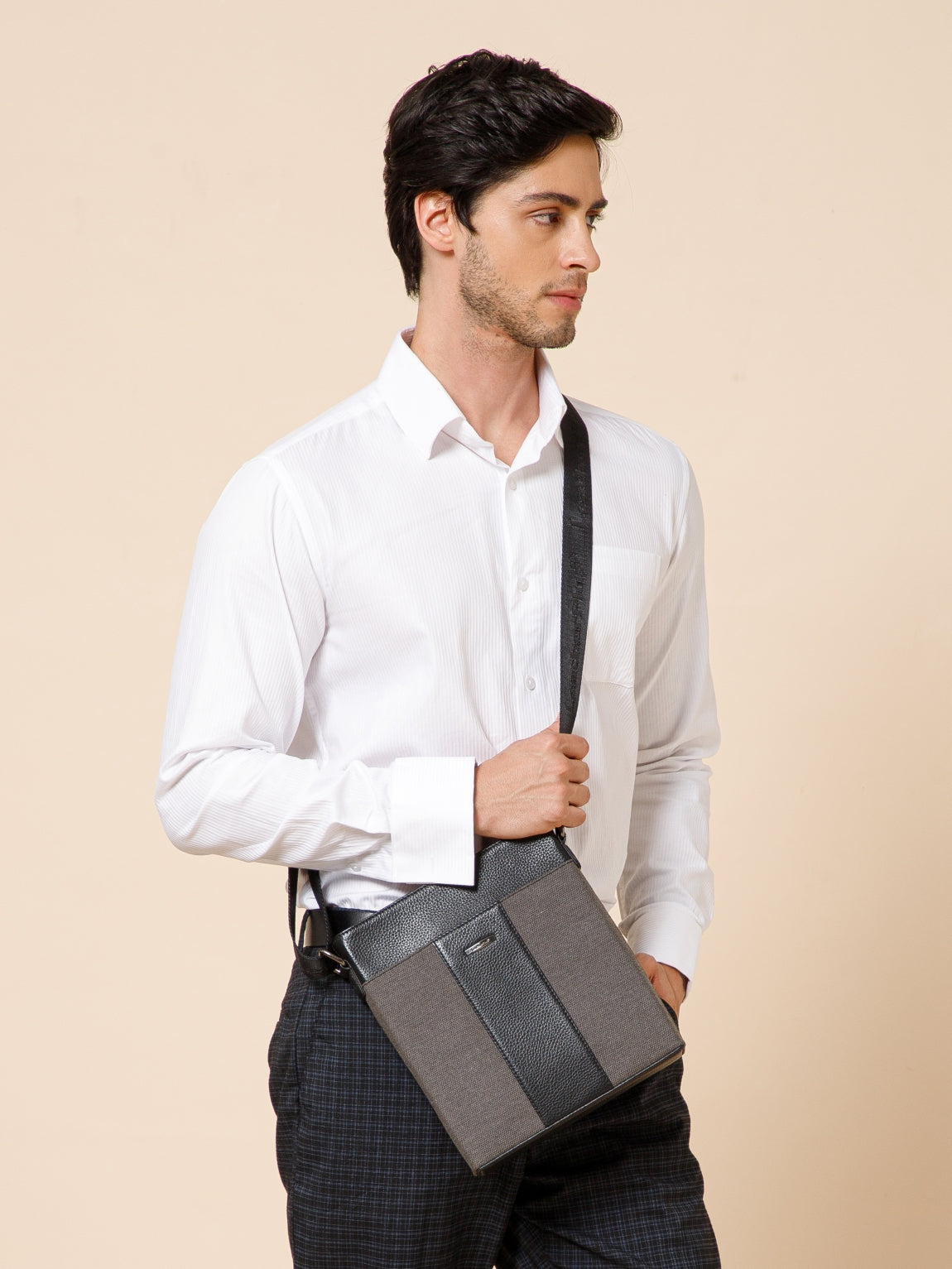 Dual-Texture Men Sling Bag SGM-401