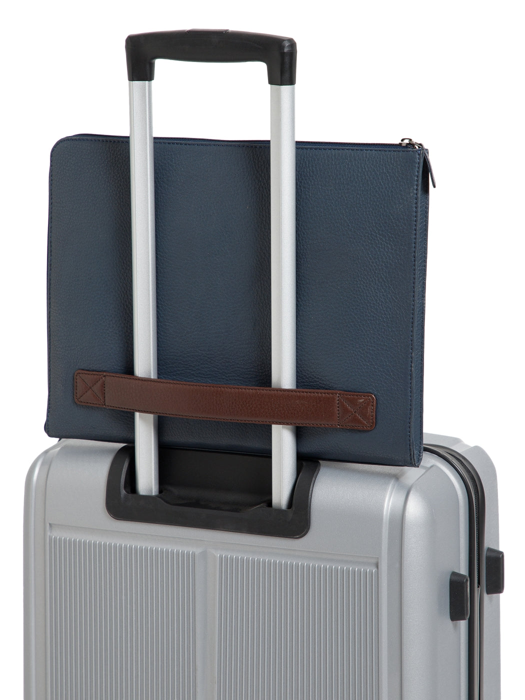 Color-blocked Leather Laptop Sleeve SV16-4004