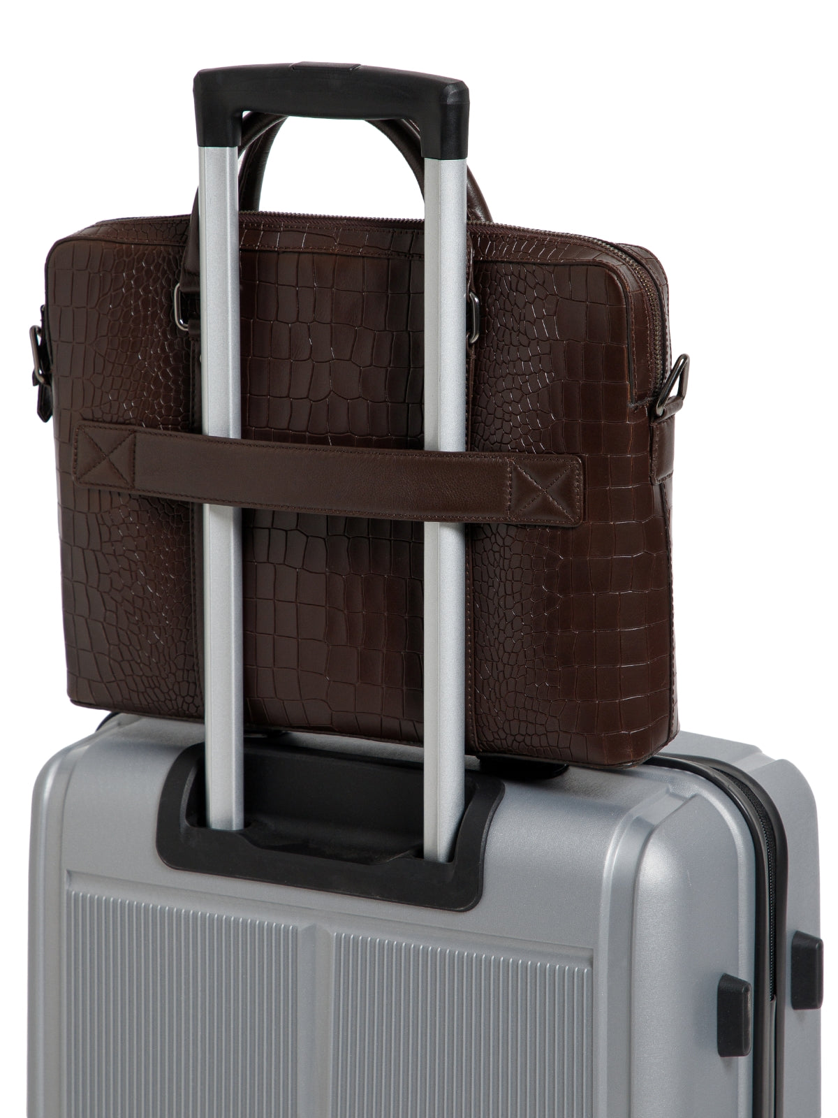 Croco Leather Laptop Bag LT14-5002
