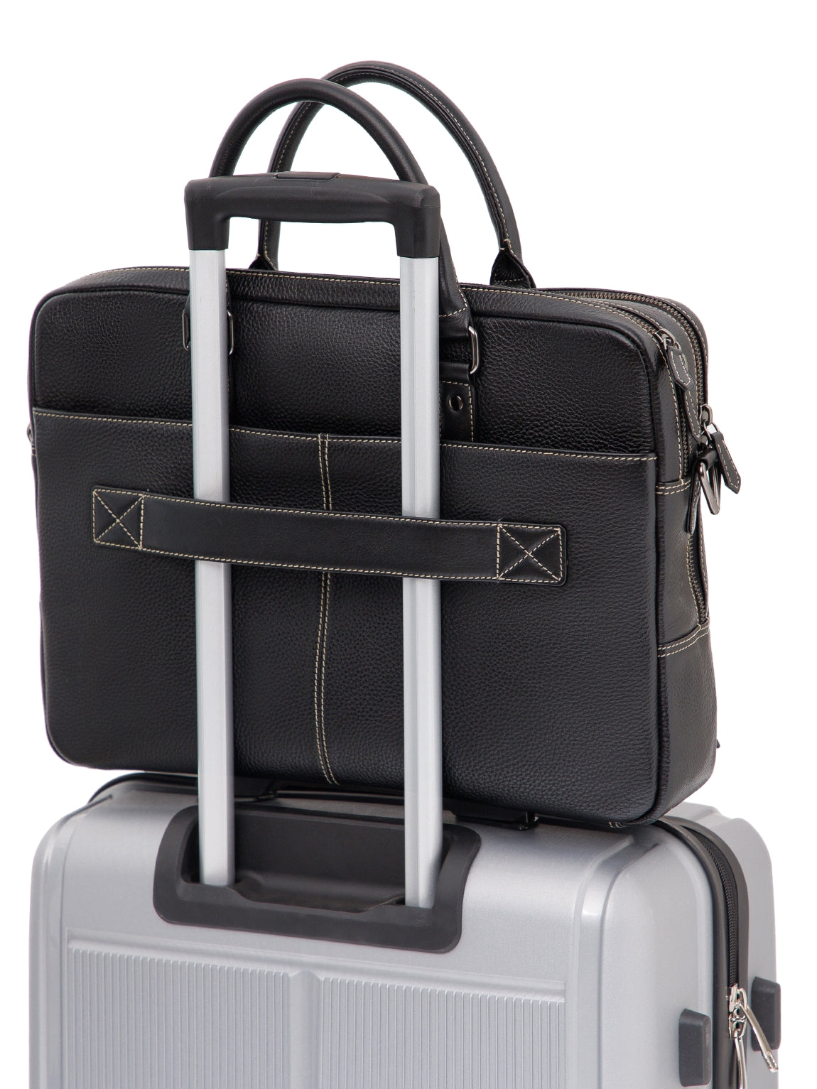 Leather Contrast Stitch Laptop Bag LT16-2002