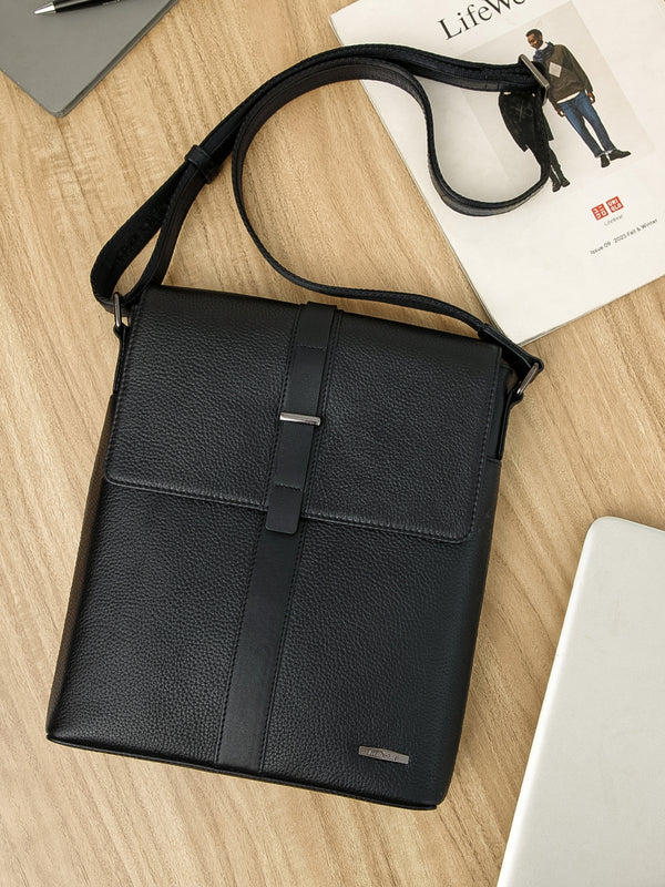 Textured Leather Men Sling Bag SGL-651
