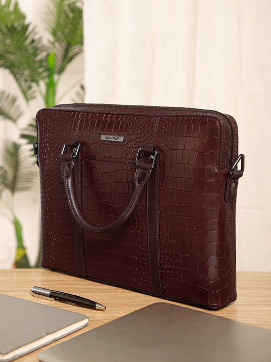 Croco Leather Laptop Bag LT-14 5002