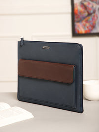 Color-blocked Leather Laptop Sleeve SV16-4004