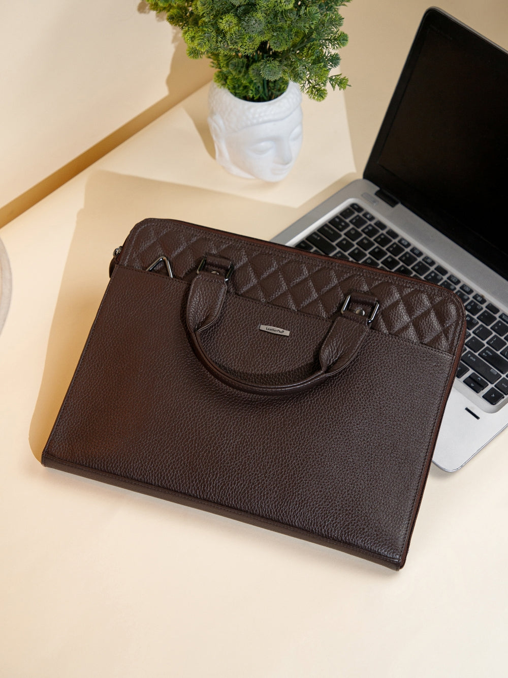 Quilted Leather Laptop Bag  LT16-3003