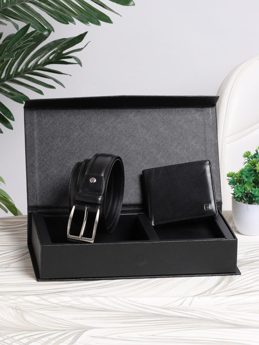 Gift Set Belt & Wallet GWET-2001 Black