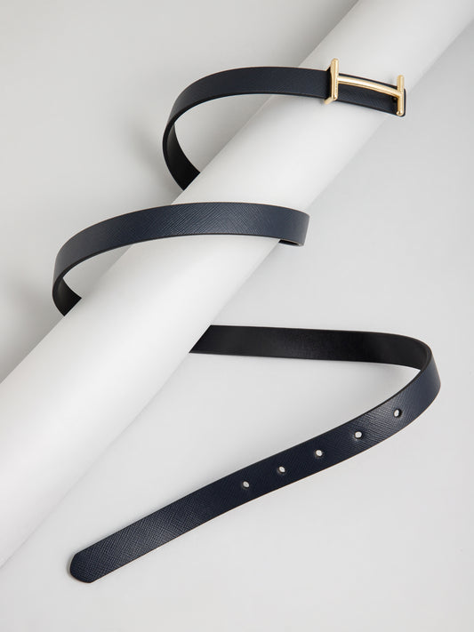 Slim Ladies Belt LBSB-1031 G Navy