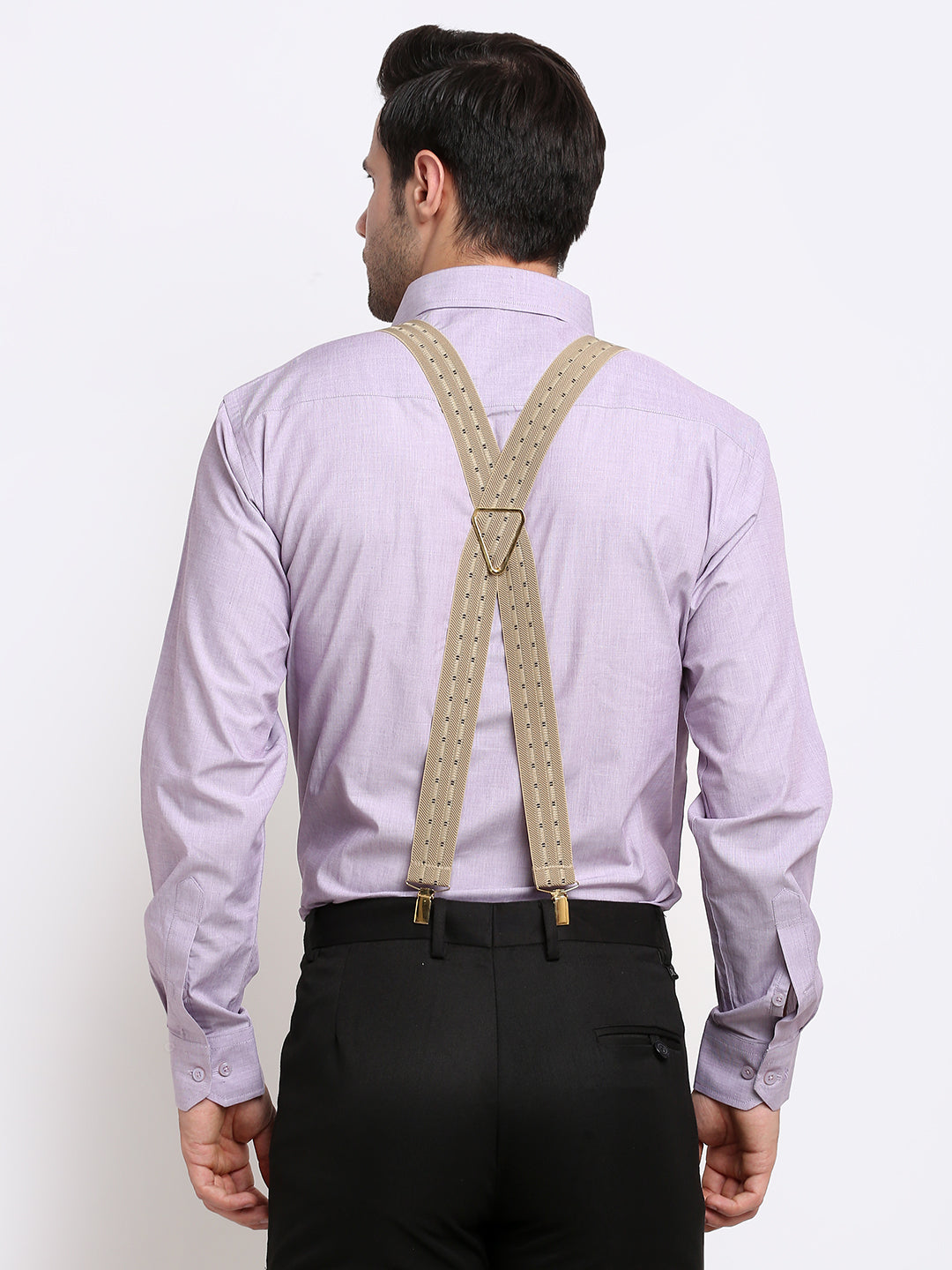 Beige Striped with Highlights Suspender MB-192