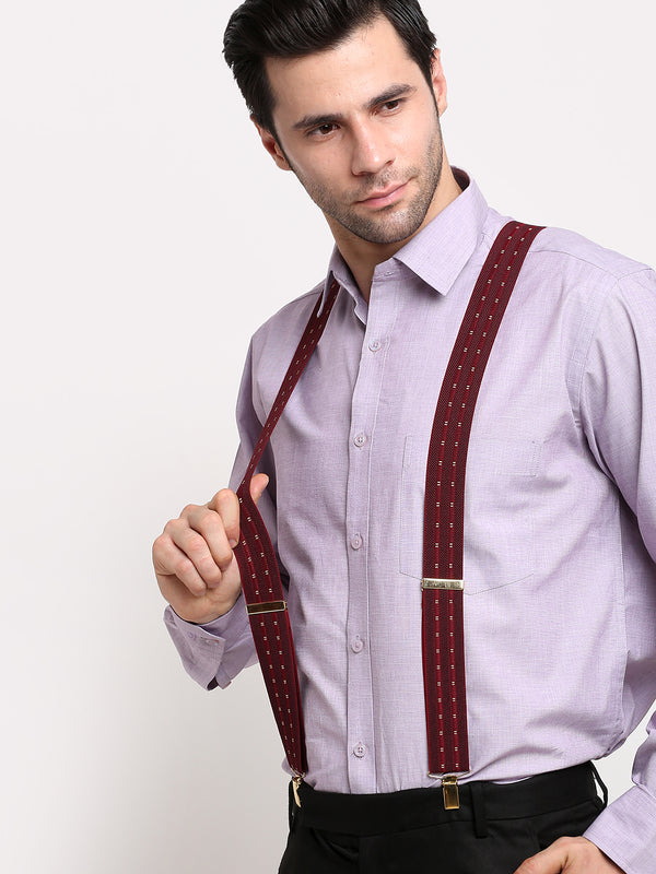 Maroon Striped with Highlights Suspender MB-193