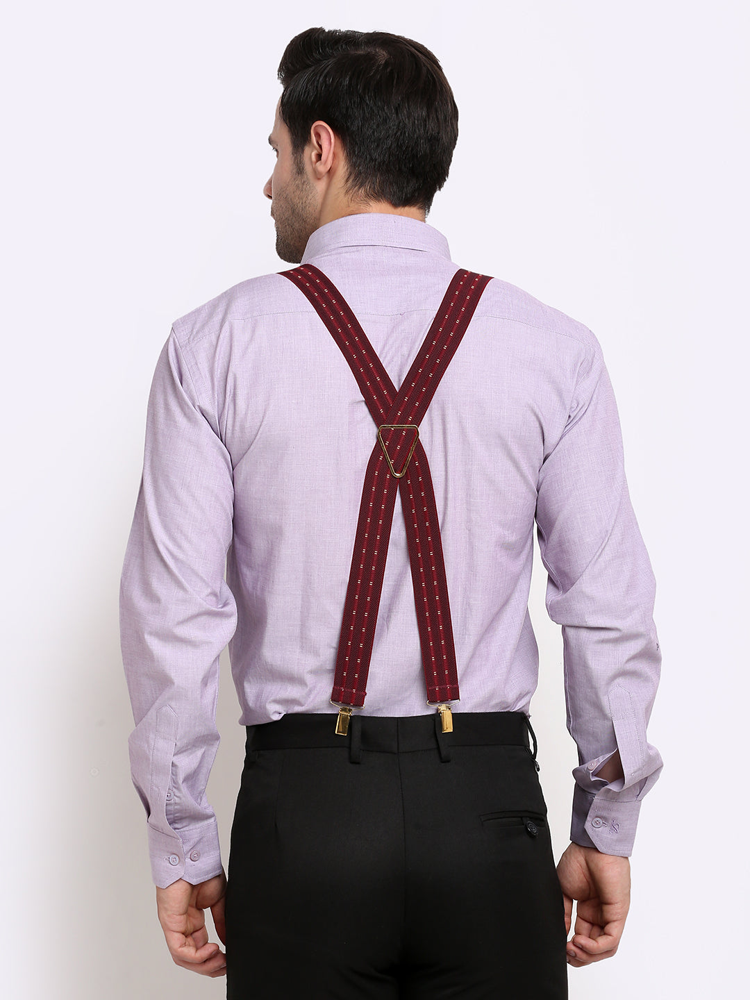 Maroon Striped with Highlights Suspender MB-193