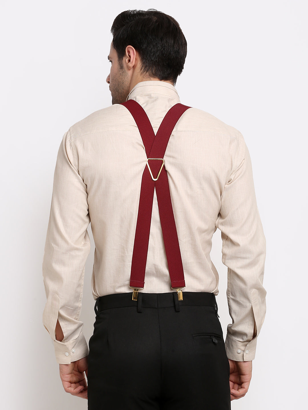 Plain Maroon Suspender MB-107