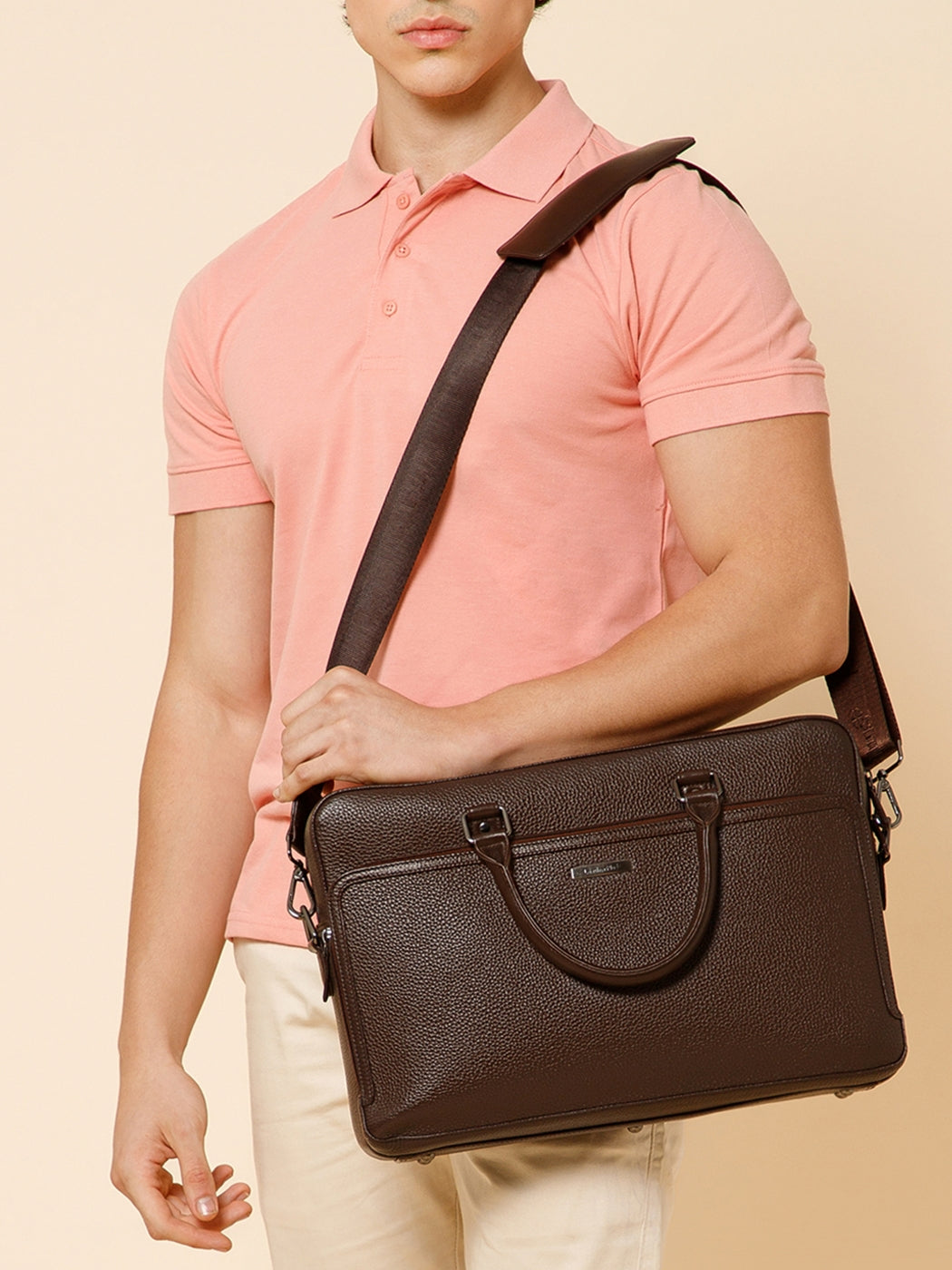 Textured Leather Laptop Bag LT16-2001