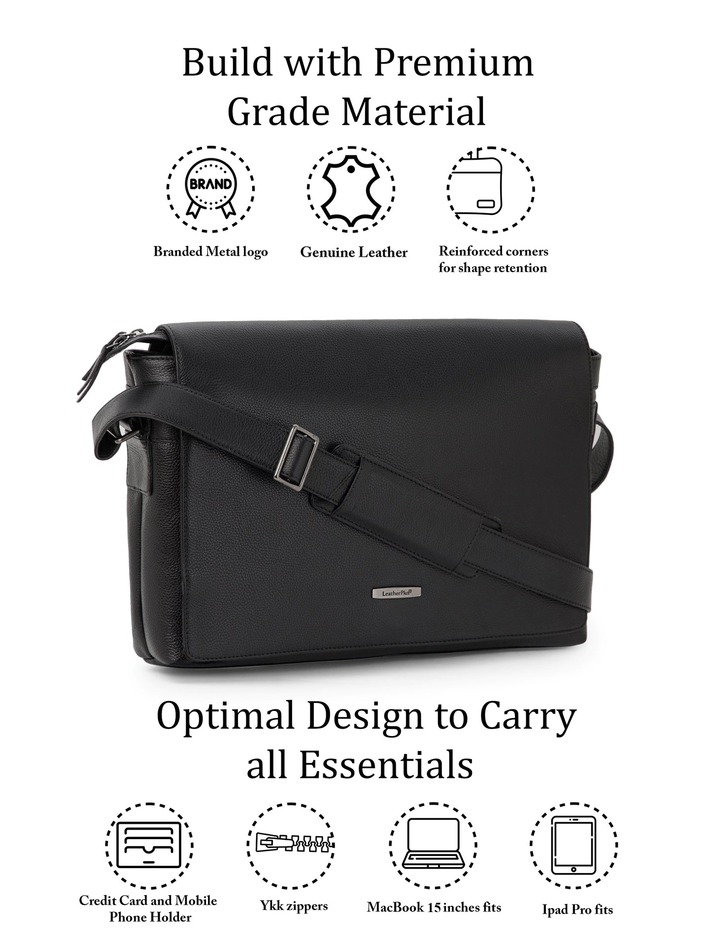 Flap Leather Laptop Bag  LT16-3001