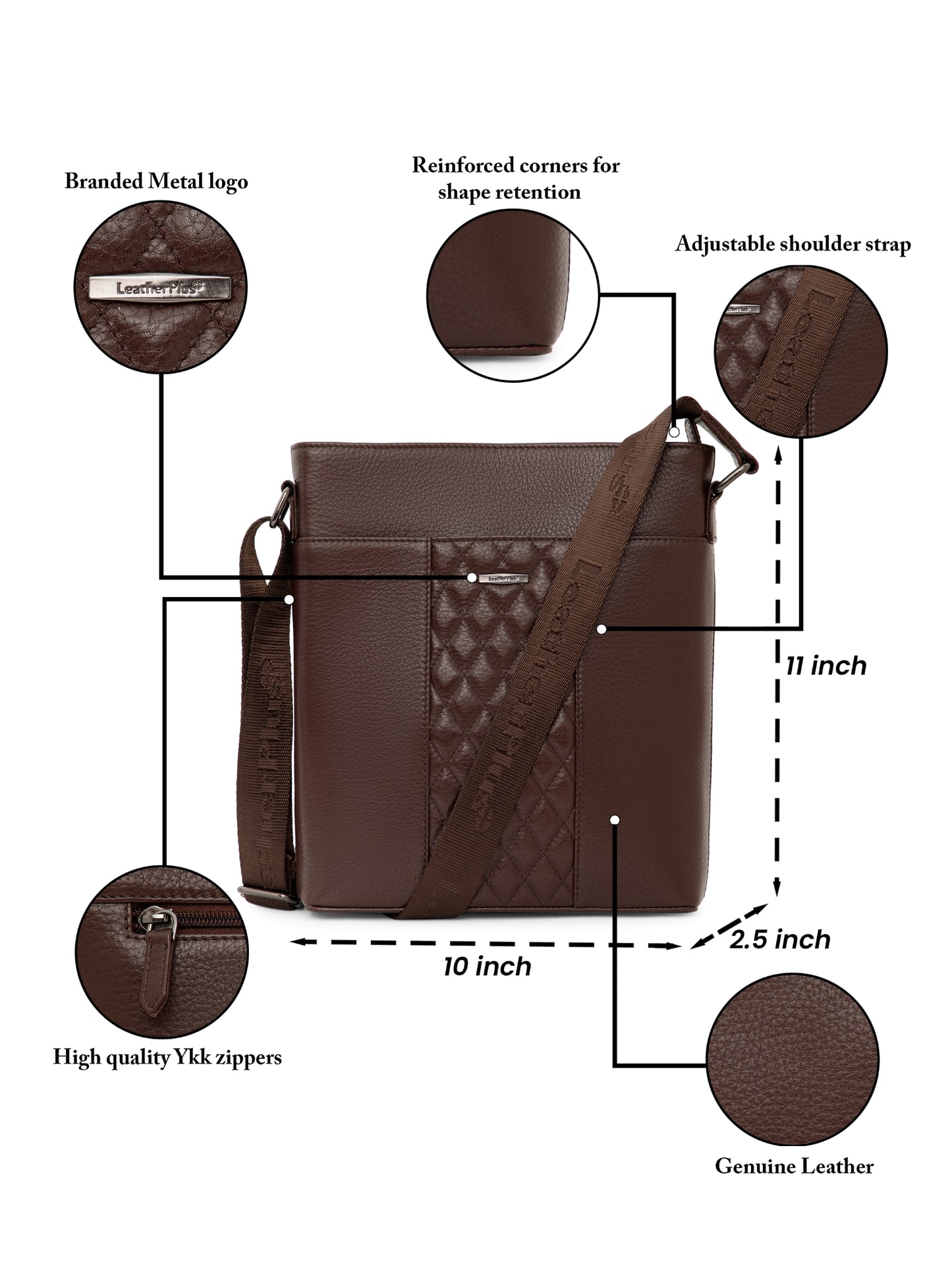 Quilted Leather Men Sling Bag SGL-652
