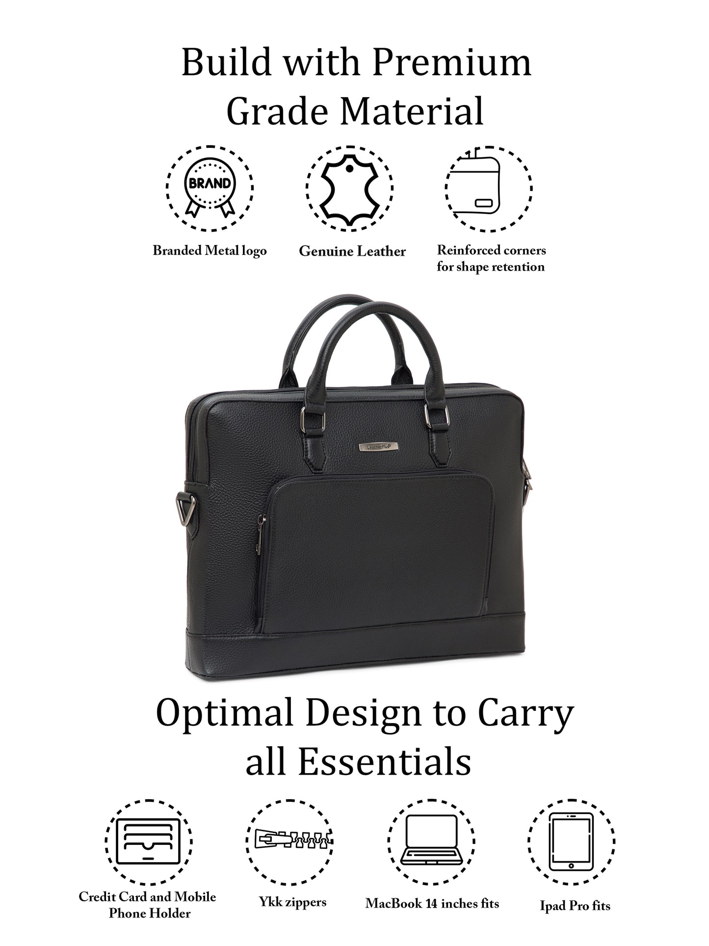 Sleek Leather Laptop Bag LT16-2004