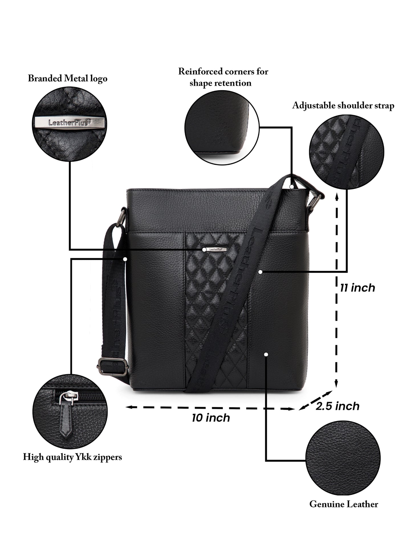 Quilted Leather Men Sling Bag SGL-652