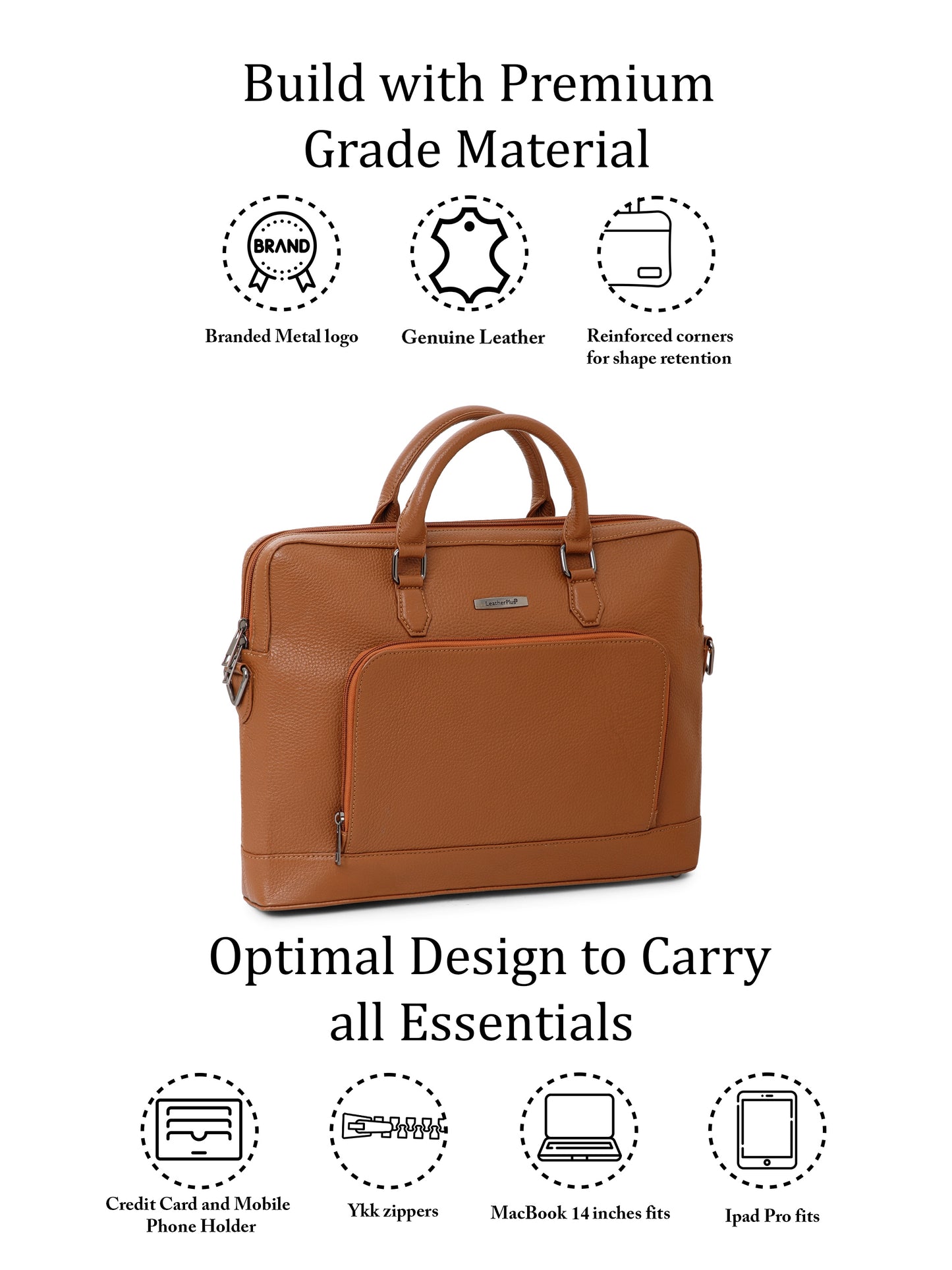 Sleek Leather Laptop Bag LT16-2004