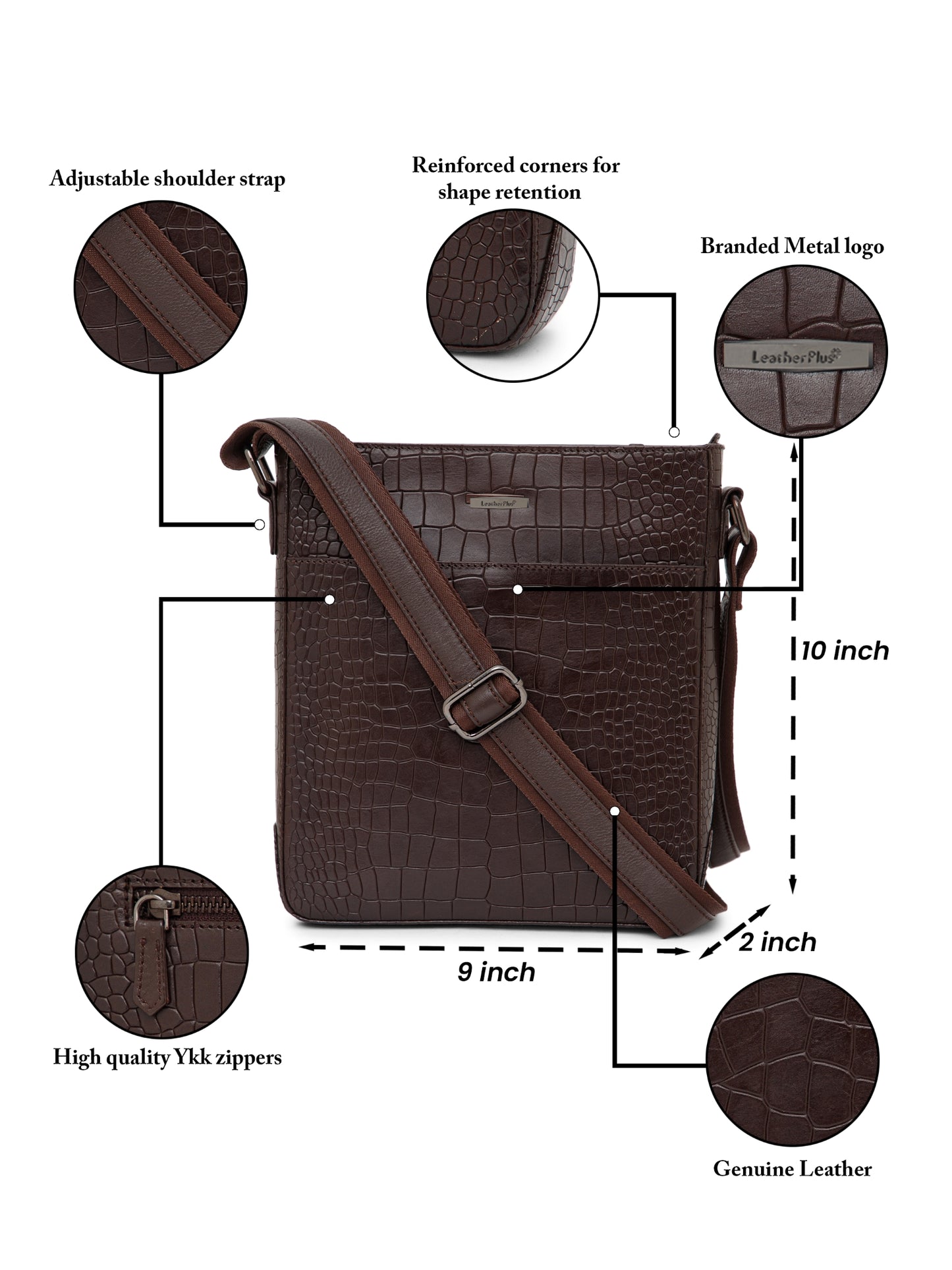 Croco Leather Men Sling Bag SGM-801