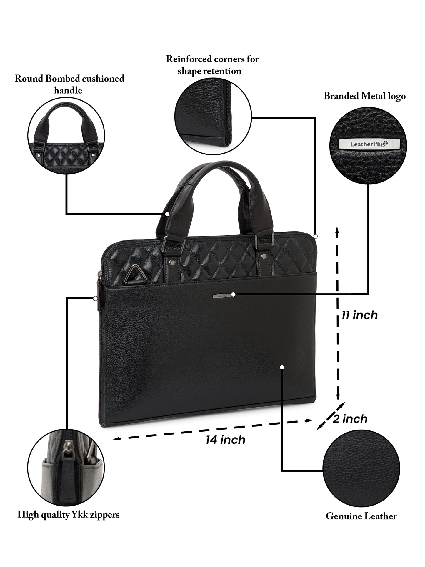 Quilted Leather Laptop Bag  LT16-3003