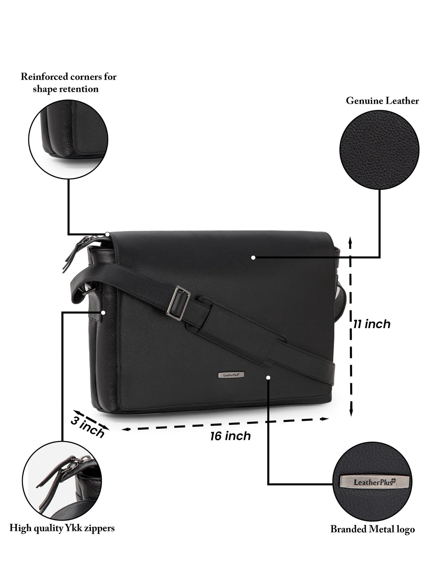 Flap Leather Laptop Bag  LT16-3001
