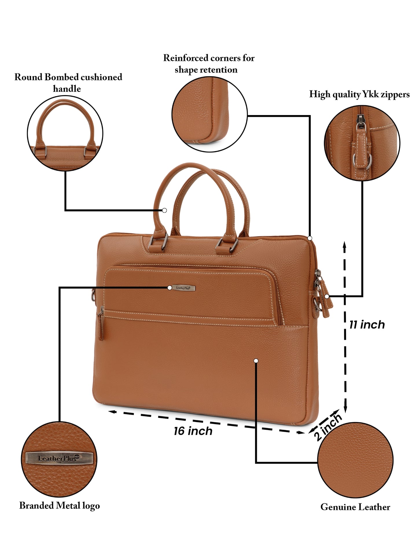 Contrast Stitched Leather Laptop Sleeve SV16-6001